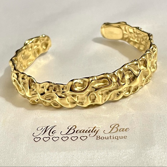 Gold Cuff Demi Bangle - Picture 1 of 5